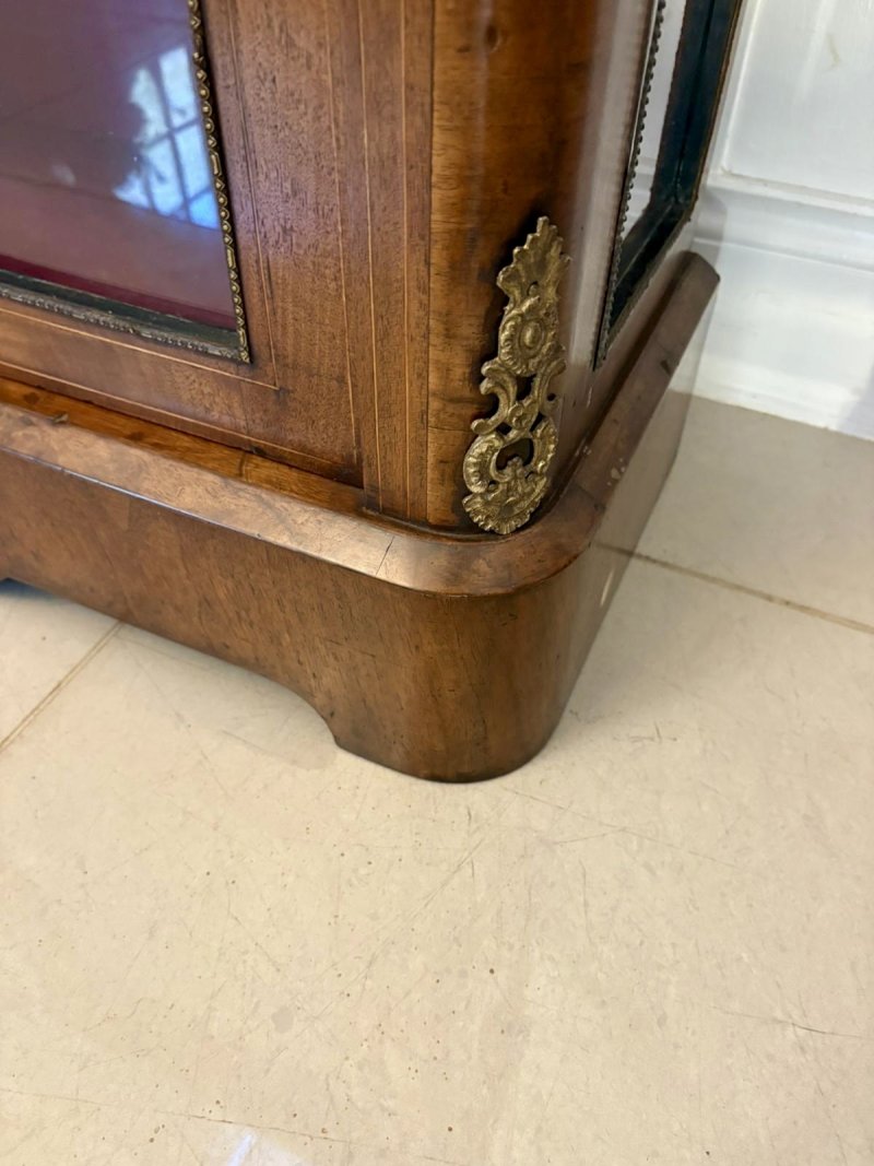 Antique Victorian Quality Inlaid Burr Walnut Pier Cabinet